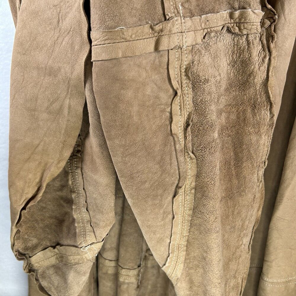 Soft Leather Skirt Raw Hem Long Begedor Italia western outback cowgirl core Sz 4 - Picture 7 of 9